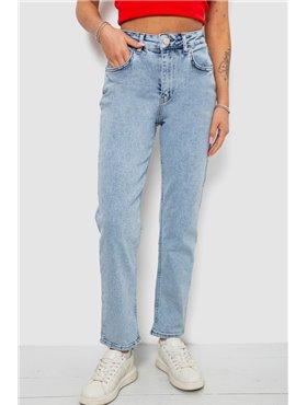 Джинси жіночі однотонні MOM, колір блакитний, 244R00968 244R00968 AGER фото - Luxbikini