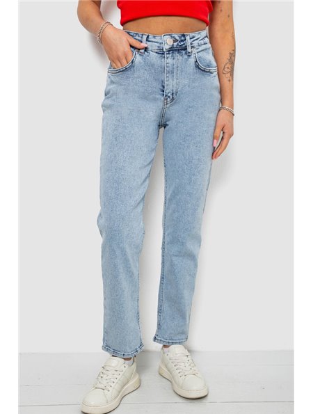 Джинси жіночі однотонні MOM, колір блакитний, 244R00968 244R00968 AGER фото - Luxbikini