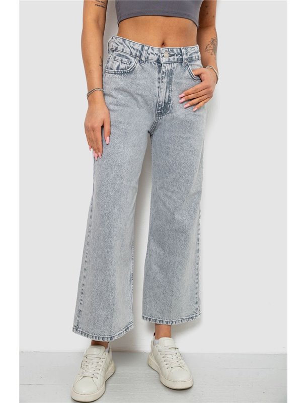 Джинси жіночі однотонні Wide leg, колір сірий, 244R1804S21 244R1804S21 AGER фото - Luxbikini