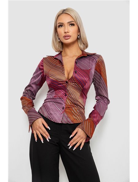 Сорочка класична в смужку, колір бузковий, 230R642 230R642 AGER фото - Luxbikini