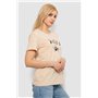 Футболка жіноча з принтом, колір бежевий, 244R2005 244R2005 AGER фото - Luxbikini