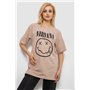 Футболка жіноча з принтом, колір бежевий, 244R2010 244R2010 AGER фото - Luxbikini