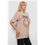 Футболка жіноча з принтом, колір бежевий, 244R2010 244R2010 AGER фото - Luxbikini