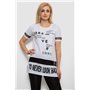 Футболка жіноча з принтом, колір білий, 244R2081 244R2081 AGER фото - Luxbikini