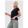 Футболка жіноча однотонна, колір чорний, 244R2214-6 244R2214-6 AGER фото - Luxbikini