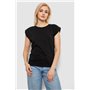 Футболка жіноча однотонна, колір чорний, 244R2215-5 244R2215-5 AGER фото - Luxbikini