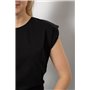 Футболка жіноча однотонна, колір чорний, 244R2215-5 244R2215-5 AGER фото - Luxbikini