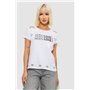 Футболка жіноча з принтом, колір білий, 244R2232 244R2232 AGER фото - Luxbikini