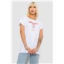 Футболка жіноча з принтом, колір білий, 244R2402 244R2402 AGER фото - Luxbikini
