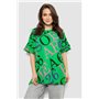 Футболка жіноча з принтом, колір зелений, 244R4002-1 244R4002-1 AGER фото - Luxbikini