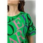 Футболка жіноча з принтом, колір зелений, 244R4002-1 244R4002-1 AGER фото - Luxbikini