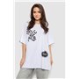 Футболка жіноча з принтом, колір білий, 244R4002-2 244R4002-2 AGER фото - Luxbikini