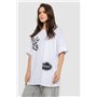Футболка жіноча з принтом, колір білий, 244R4002-2 244R4002-2 AGER фото - Luxbikini