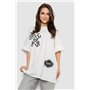 Футболка жіноча з принтом, колір білий, 244R4002-2 244R4002-2 AGER фото - Luxbikini