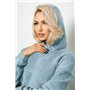Худі жіночий однотонний з капюшоном, колір блакитний, 257R14 257R14 AGER фото - Luxbikini