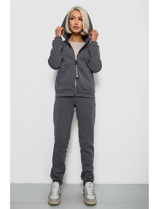 Спортивний костюм жіночий на флісі, колір грифельний, 257R86-1 257R86-1 AGER фото - Luxbikini