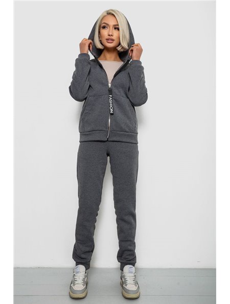 Спортивний костюм жіночий на флісі, колір грифельний, 257R86-1 257R86-1 AGER фото - Luxbikini