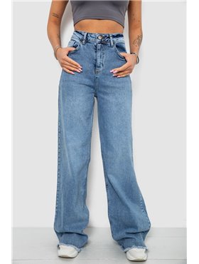 Джинси жіночі однотонні Wide leg, колір блакитний, 244R00144 244R00144 AGER фото - Luxbikini