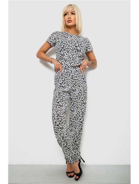 Костюм жіночий повсякденний з принтом, колір молочний, 257R815-2 257R815-2 AGER фото - Luxbikini