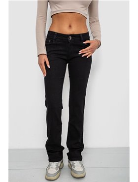 Джинси жіночі однотонні, колір чорний, 244R1031 244R1031 AGER фото - Luxbikini