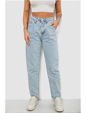 Джинси жіночі однотонні Mom 244R1848S21, колір Блакитний 244R1848S21 AGER фото - Luxbikini