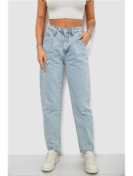 Джинси жіночі однотонні Mom 244R1848S21, колір Блакитний 244R1848S21 AGER фото - Luxbikini