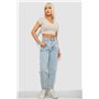 Джинси жіночі однотонні Mom 244R1848S21, колір Блакитний 244R1848S21 AGER фото - Luxbikini