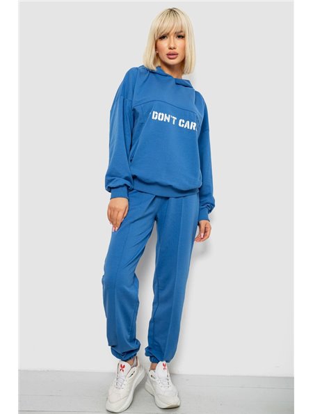 Спортивний костюм жіночий з принтом, колір синій, 244R1059AG 244R1059AG AGER фото - Luxbikini