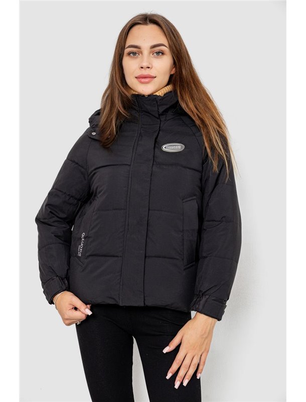 Куртка жіноча демісезонна з рукавом реглан, колір чорний, 244RE115 244RE115 AGER фото - Luxbikini