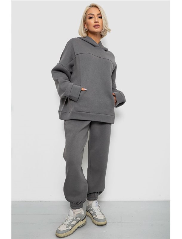 Спортивний костюм жіночий на флісі, колір сірий, 247R2016 247R2016 AGER фото - Luxbikini