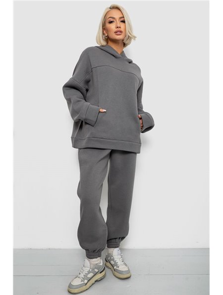 Спортивний костюм жіночий на флісі, колір сірий, 247R2016 247R2016 AGER фото - Luxbikini