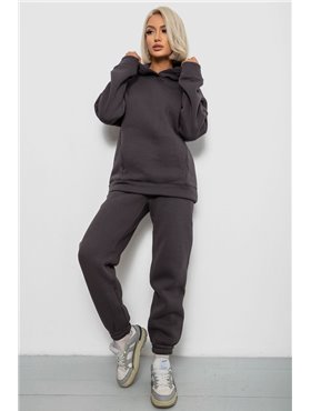 Спортивний костюм жіночий на флісі, колір темно-сірий, 247R2012 247R2012 AGER фото - Luxbikini