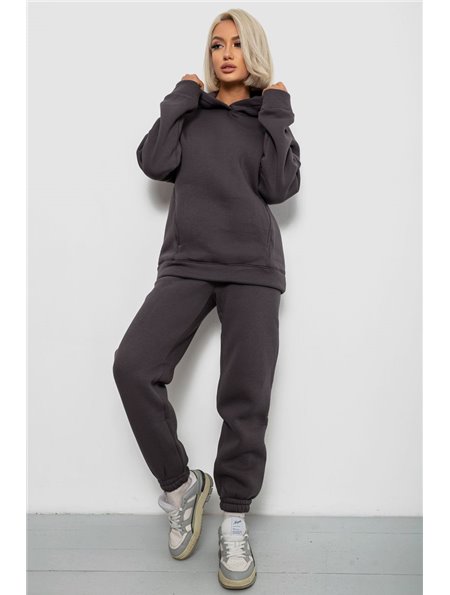 Спортивний костюм жіночий на флісі, колір темно-сірий, 247R2012 247R2012 AGER фото - Luxbikini