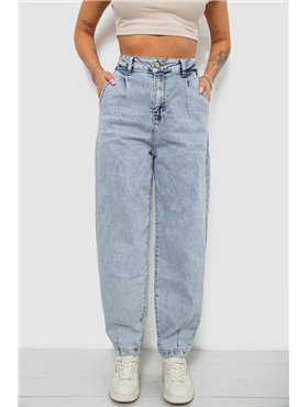 Джинси жіночі однотонні Battal Balon, колір блакитний, 244R00318 244R00318 AGER фото - Luxbikini