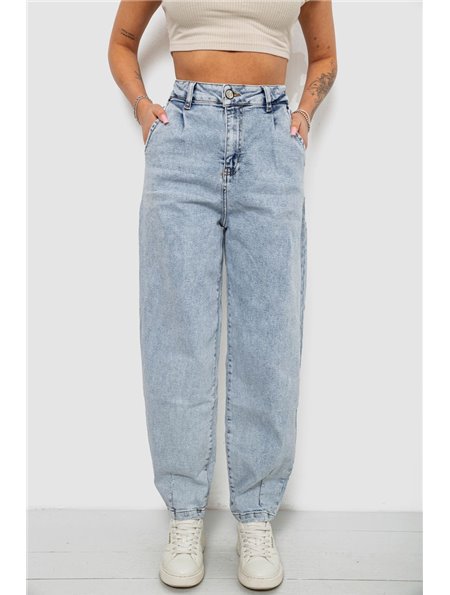 Джинси жіночі однотонні Battal Balon, колір блакитний, 244R00318 244R00318 AGER фото - Luxbikini