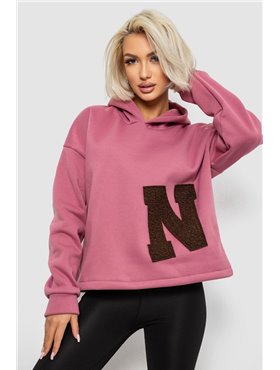 Худі жіночий з капюшоном на флісі, колір коричневий, 257R335 257R335 AGER фото - Luxbikini