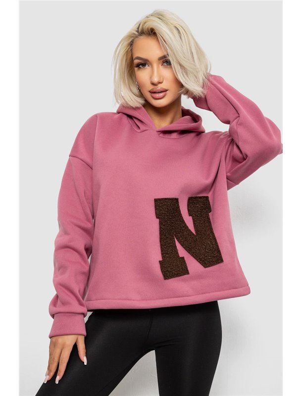 Худі жіночий з капюшоном на флісі, колір коричневий, 257R335 257R335 AGER фото - Luxbikini