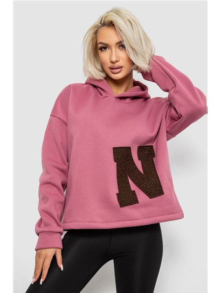 Худі жіночий з капюшоном на флісі, колір коричневий, 257R335 257R335 AGER фото - Luxbikini