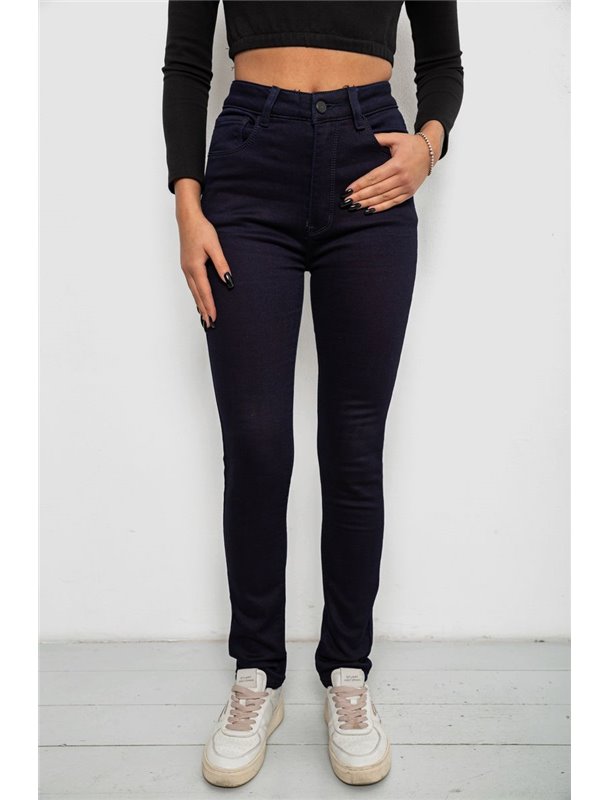 Джинси жіночі однотонні на флісі, колір темно-синій, 244RS021 244RS021 AGER фото - Luxbikini