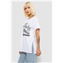 Футболка жіноча з принтом, колір білий, 244R2302-5 244R2302-5 AGER фото - Luxbikini