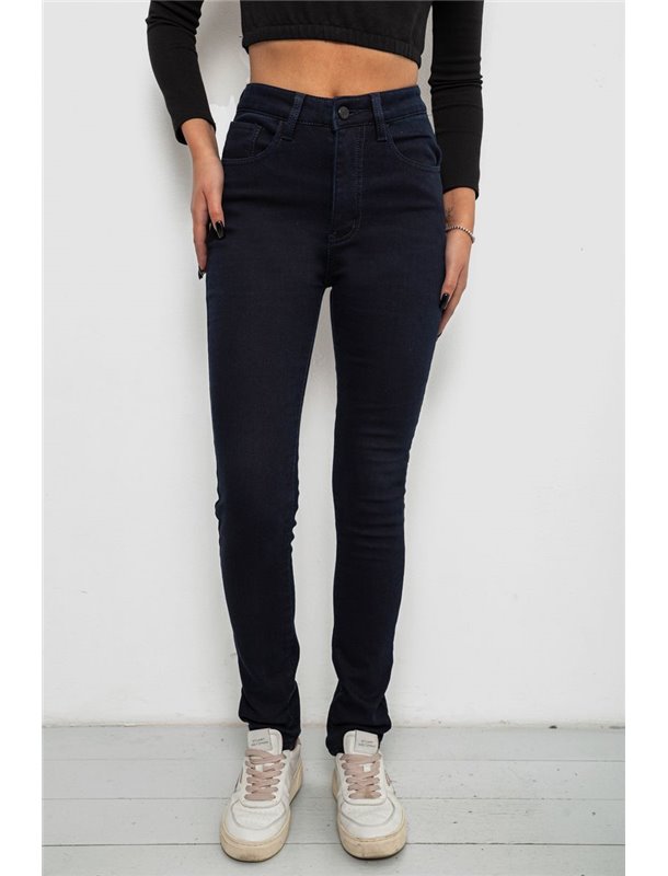 Джинси жіночі однотонні на флісі, колір темно-синій, 244RS017 244RS017 AGER фото - Luxbikini