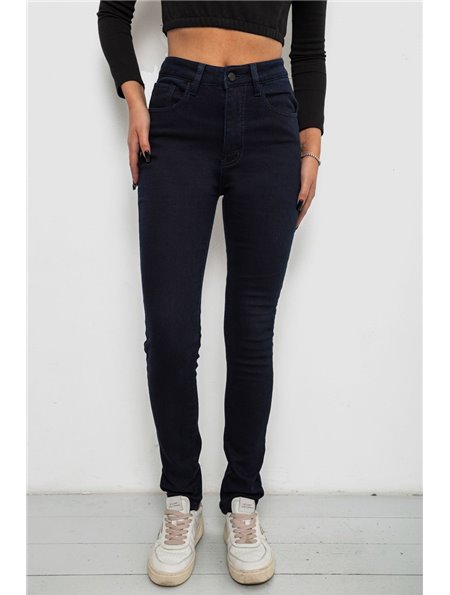 Джинси жіночі однотонні на флісі, колір темно-синій, 244RS017 244RS017 AGER фото - Luxbikini