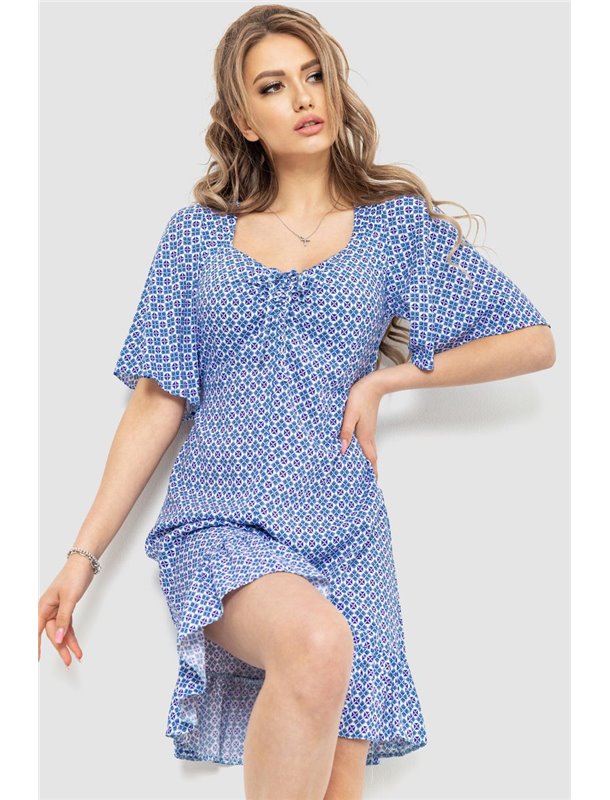 Сукня жіноча з принтом, колір молочно-синій, 230R036 230R036 AGER фото - Luxbikini