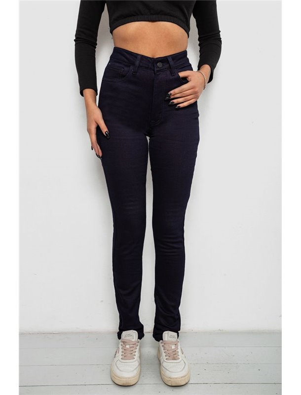 Джинси жіночі однотонні на флісі, колір темно-синій, 244RS026 244RS026 AGER фото - Luxbikini