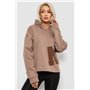 Худі жіночий з капюшоном на флісі, колір коричневий, 257R335 257R335 AGER фото - Luxbikini