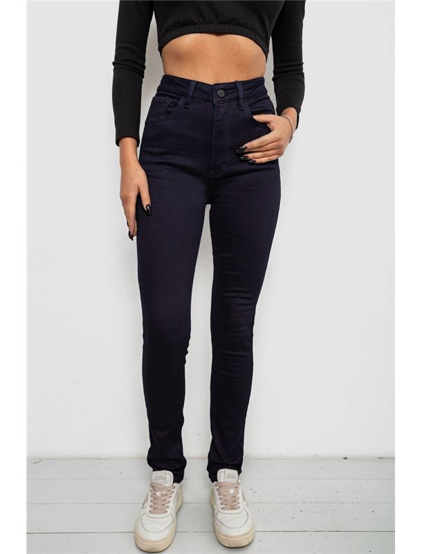Джинси жіночі однотонні на флісі, колір темно-синій, 244RS020 244RS020 AGER фото - Luxbikini