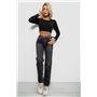 Джинси жіночі Boyfriend, колір чорний, 244R1258 244R1258 AGER фото - Luxbikini