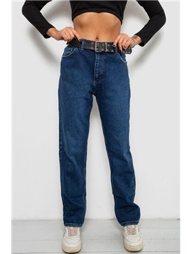 Джинси жіночі однотонні MOM FIT, колір синій, 244R8184 244R8184 AGER фото - Luxbikini