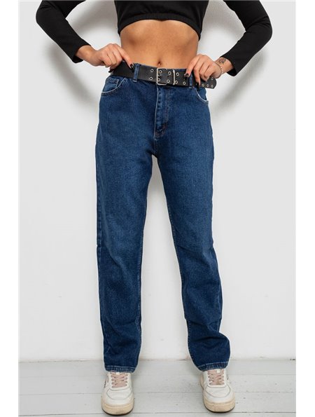 Джинси жіночі однотонні MOM FIT, колір синій, 244R8184 244R8184 AGER фото - Luxbikini