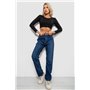 Джинси жіночі однотонні MOM FIT, колір синій, 244R8184 244R8184 AGER фото - Luxbikini
